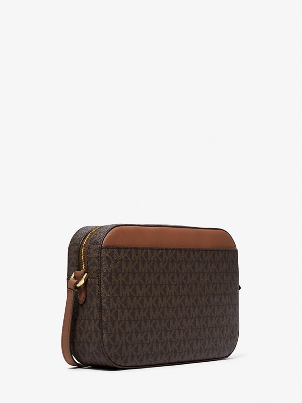 Michael Kors Jet Set Crossbody Bag Brown MK Logo Gold Chain NWT - Picture 3 of 5